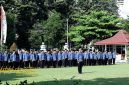 Upacara Peringatan Hari Jadi ke-80 Provinsi Jawa Timur di halaman Kantor Bupati Lumajang, Senin (13/10/2025).