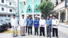 Bupati Bangkalan Lukman Hakim bersama jajaran Dinas PRKP saat meninjau inspeksi bangunan di Pondok Pesantren Nurul Cholil, Demangan, Senin (13/10/2025).