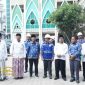 Bupati Bangkalan Lukman Hakim bersama jajaran Dinas PRKP saat meninjau inspeksi bangunan di Pondok Pesantren Nurul Cholil, Demangan, Senin (13/10/2025).