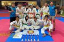 Tim Ju-Jitsu Kabupaten Lumajang berpose usai meraih enam medali pada ajang Unesa Open XIX Southeast Asia 2025 di Surabaya.