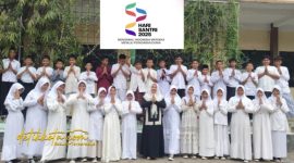 Siswa-siswi SMPN 3 Purwakarta mengikuti kegiatan peringatan Hari Santri 2025 dengan penuh semangat dan khidmat.