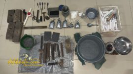 Barang bukti bahan peledak dari rumah tersangka di Kecamatan Gapura.