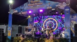 Festival Band Pelajar 2025 di halaman belakang GOR A. Yani, Sabtu malam (1/11/2025).