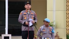 Kapolres Sumenep AKBP Rivanda memimpin Apel Kesiapan Tanggap Darurat Bencana di Lapangan Tribrata Polres Sumenep, Rabu (5/11/2025).
