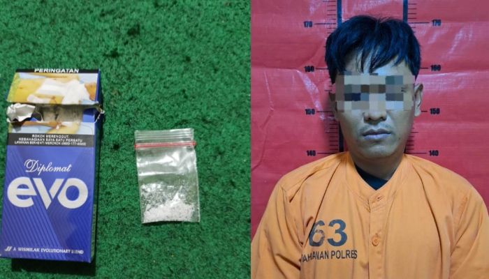 Pelaku dan BB yang diamankan oleh Polsek Ganding.