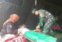 Personel Kodim 0724/Boyolali bersama instansi terkait melakukan simulasi penanganan bencana di Kecamatan Wonosegoro.