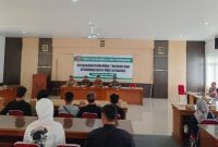 Danramil 17/Wonosegoro Kapten Inf Dwi Supriyanto saat menyampaikan sambutan dalam kegiatan Sosialisasi FKUB di Aula Kecamatan Wonosegoro, Boyolali.