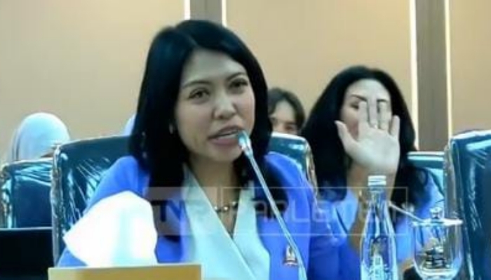 Ketua Umum DPP HAKAN Analia Trisna saat menyampaikan paparan dalam RDP Komisi XIII DPR RI di Gedung Nusantara II, Jakarta.