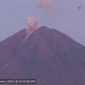 Kolom abu erupsi Gunung Semeru terpantau dari Pos Pengamatan Gunung Sawur, Selasa pagi.