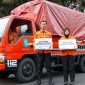 Proses pelepasan bantuan kemanusiaan Pemkot Surabaya untuk korban banjir dan longsor di Sumatera.