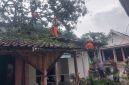 Tim BPBD Lumajang melakukan asesmen kerusakan rumah warga terdampak angin kencang.