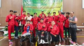 Para atlet NPCI Lumajang yang berlaga di Keparprov Jatim 2025 di UNESA.