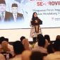Bupati Banyuwangi Ipuk Fiestiandani membuka rakor dan bimtek Gerindra se-Jawa Timur di Banyuwangi.