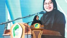 Bupati Banyuwangi Ipuk Fiestiandani menghadiri Tasyakuran Khotmil Quran bil Hifdzi dalam rangkaian Haul Blokagung 2026 di Pesantren Darussalam Blokagung, Selasa (6/1/2026).