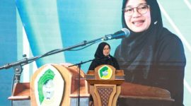 Bupati Banyuwangi Ipuk Fiestiandani menghadiri Tasyakuran Khotmil Quran bil Hifdzi dalam rangkaian Haul Blokagung 2026 di Pesantren Darussalam Blokagung, Selasa (6/1/2026).