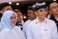 Bupati Banyuwangi Ipuk Fiestiandani menghadiri acara pisah sambut Kapolresta Banyuwangi dari Kombes Pol Dr. Rama Samtama Putra kepada Kombes Pol Dr. Rofiq Ripto Himawan di Pendopo Sabha Swagata Blambangan, Jumat malam (9/1/2026).