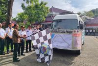 Bupati Bangkalan Lukman Hakim saat meresmikan program Bus Sekolah Gratis di Pendopo Agung Bangkalan, Kamis (15/01/2026).