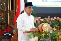 Bupati Bangkalan Lukman Hakim menghadiri peringatan Isra Mi’raj Nabi Muhammad SAW 1447 Hijriah di Pendopo Agung Bangkalan.