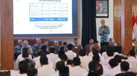 Sosialisasi tahapan lanjutan program Digitalisasi Bantuan Sosial di Pendopo Banyuwangi.