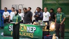 Pembukaan turnamen sonGENnep Futsal Series Bupati Cup 2026 yang digelar di GOR Uniba Madura, diikuti puluhan tim futsal dari Sumenep dan Pamekasan.