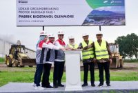 Groundbreaking pembangunan pabrik bioetanol berkapasitas 30 ribu KL per tahun di kawasan Pabrik Gula Glenmore, Banyuwangi.