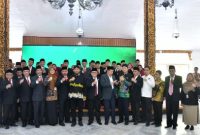 Bupati Sumenep Achmad Fauzi Wongsojudo saat Pengukuhan Pengurus Dekopinda Kabupaten Sumenep Masa Bhakti 2026–2030 di Pendopo Agung Keraton, Kamis (12/2/2026).