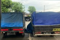 Barang bukti yang diamankan dari dua mobil pikap.