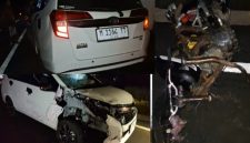 Kendaraan yang terlibat laka.