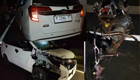 Kendaraan yang terlibat laka.