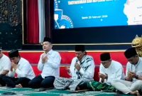 Bupati Bangkalan Lukman Hakim bersama Wakil Bupati Moh. Fauzan Ja’far saat Safari Ramadan dan tasyakuran satu tahun kepemimpinan di Pendopo Agung Bangkalan, Senin (23/2/2026).