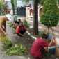 Petugas DLH Sumenep membersihkan sampah di sepanjang Jalan Dr. Cipto, Desa Kolor, Selasa (24/2/2026).