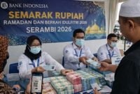Ilustrasi layanan penukaran uang rupiah baru yang disediakan Bank Indonesia melalui program SERAMBI 2026.