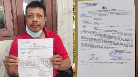 Laporan tersebut diajukan oleh Hasanin Tamin (59), warga Koja, Jakarta Utara, yang juga memiliki alamat di Desa Gapurana, Pulau Talango. 