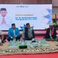 Bupati Sumenep, Achmad Fauzi Wongsojudo, bersama pengurus DPD Komite Nasional Pemuda Indonesia (KNPI) Sumenep saat kegiatan silaturahmi dan buka bersama di Pendopo Agung Keraton Sumenep.