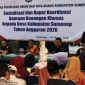 Kegiatan sosialisasi program Bantuan Keuangan Khusus (BKK) Desa Tahun Anggaran 2026 oleh Dinas PUTR Kabupaten Sumenep yang diikuti perwakilan pemerintah desa serta menghadirkan Kejaksaan Negeri Sumenep.