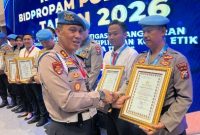 Kasipropam Polres Sumenep Iptu Muhajirin bersama anggota mengikuti Rakernis Bidpropam Polda Jawa Timur Tahun Anggaran 2026 di Novotel Samator Surabaya.