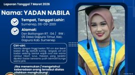Poster pengumuman orang hilang yang dirilis Polres Sumenep terkait pencarian Yadan Nabila, warga Desa Gapura Timur, Kecamatan Gapura, Kabupaten Sumenep.
