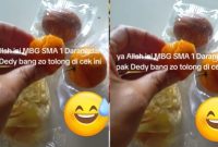 Tangkapan layar video yang beredar di media sosial memperlihatkan kondisi makanan dalam program Makan Bergizi Gratis (MBG) yang diduga tidak layak konsumsi di SMA Negeri 1 Darangdan, Purwakarta.