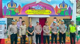 Kapolres Pasuruan AKBP Harto Agung Cahyono saat meninjau kesiapan pengamanan Operasi Ketupat Semeru 2026 untuk mendukung kelancaran arus mudik dan balik Lebaran.