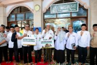 Bupati Banyuwangi Ipuk Fiestiandani meresmikan Masjid Ramah Pemudik di Masjid Al Huda Kalipuro sebagai fasilitas pendukung arus mudik Lebaran 1447 H.