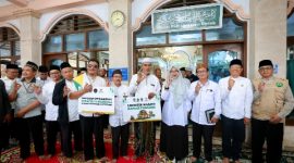 Bupati Banyuwangi Ipuk Fiestiandani meresmikan Masjid Ramah Pemudik di Masjid Al Huda Kalipuro sebagai fasilitas pendukung arus mudik Lebaran 1447 H.