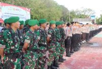 apel pengamanan malam takbiran di Lapangan Tribrata Polres Sumenep, Kamis (19/03/2026).