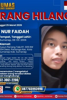 Hilang Sejak Dilaporkan, Nur Faidah Masih Dalam Pencarian