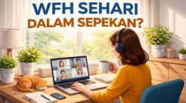 Ilustrasi aktivitas kerja dari rumah (WFH) sebagai bagian dari kebijakan efisiensi yang tengah dikaji pemerintah.