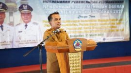 Bupati Bangkalan bersama jajaran OPD dan peserta menghadiri Musrenbang RKPD 2027 di Pendopo Pratanu untuk menyusun arah pembangunan daerah.