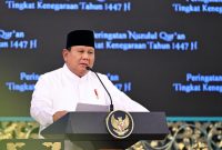 Presiden Prabowo Subianto menyampaikan sambutan pada Peringatan Nuzulul Qur’an Tingkat Kenegaraan 1447 H/2026 M di Istana Negara, Selasa (10/3/2026). Dalam kesempatan tersebut, Presiden menegaskan komitmen pemerintah untuk memberantas korupsi dan berbagai bentuk penyelewengan yang merugikan negara.