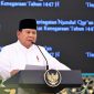 Presiden Prabowo Subianto menyampaikan sambutan pada Peringatan Nuzulul Qur’an Tingkat Kenegaraan 1447 H/2026 M di Istana Negara, Selasa (10/3/2026). Dalam kesempatan tersebut, Presiden menegaskan komitmen pemerintah untuk memberantas korupsi dan berbagai bentuk penyelewengan yang merugikan negara.