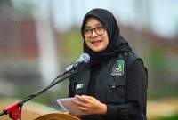Bupati Banyuwangi Ipuk Fiestiandani saat menyampaikan Nota Pengantar LKPJ Tahun Anggaran 2025 dalam Rapat Paripurna DPRD Banyuwangi.