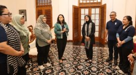 Bupati Banyuwangi Ipuk Fiestiandani menerima kunjungan perwakilan UNDP dan Kemenko Pangan di Pendopo Banyuwangi untuk membahas peluang kolaborasi pengembangan program inovatif, Selasa (31/3/2026).