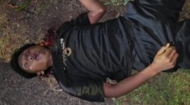 Korban di TKP kecelakaan tunggal di Jalan Raya Desa Gunggung, Kecamatan Batuan, Sumenep.